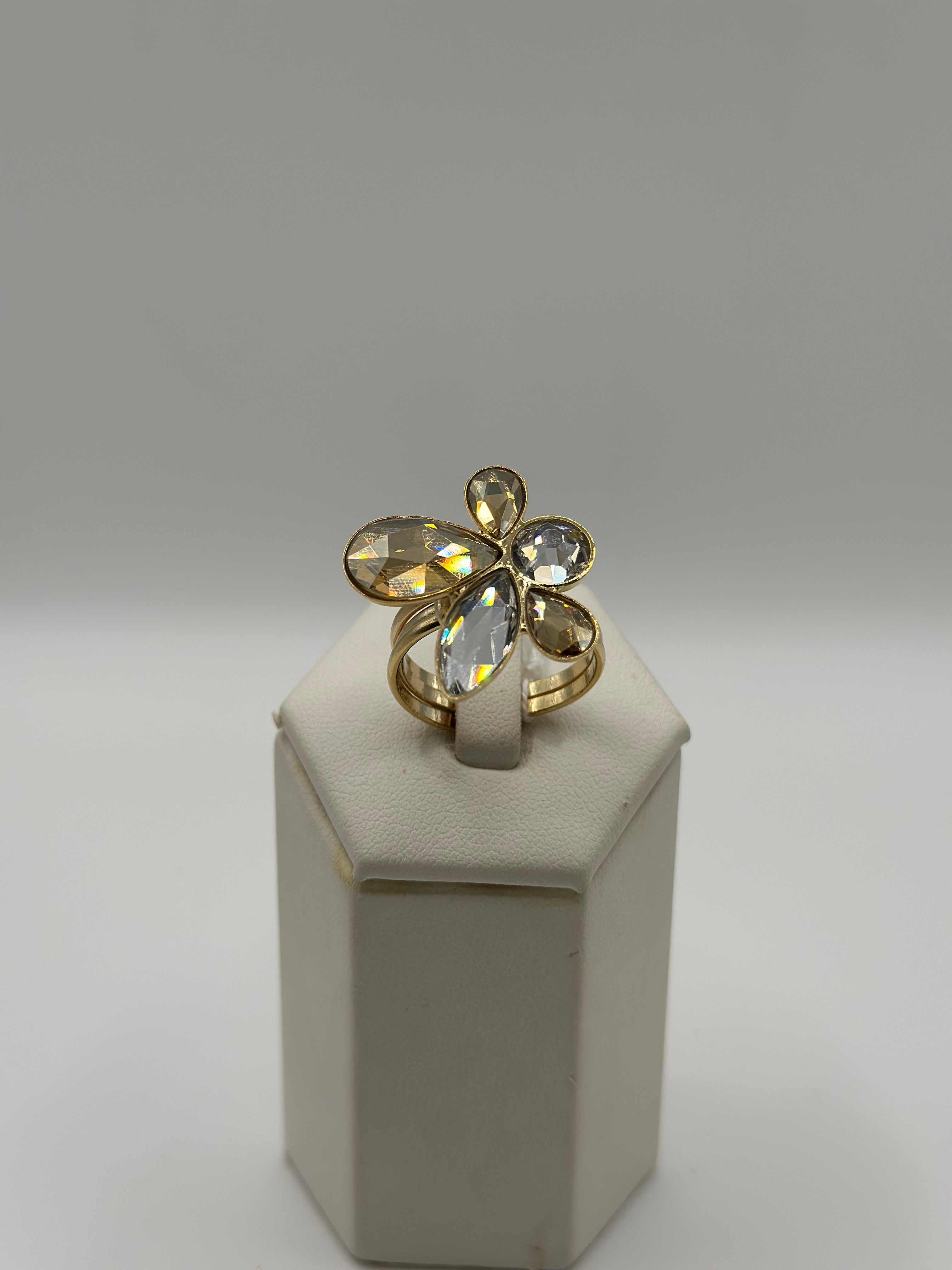 Anello pietre luce oro nikel free - Malù