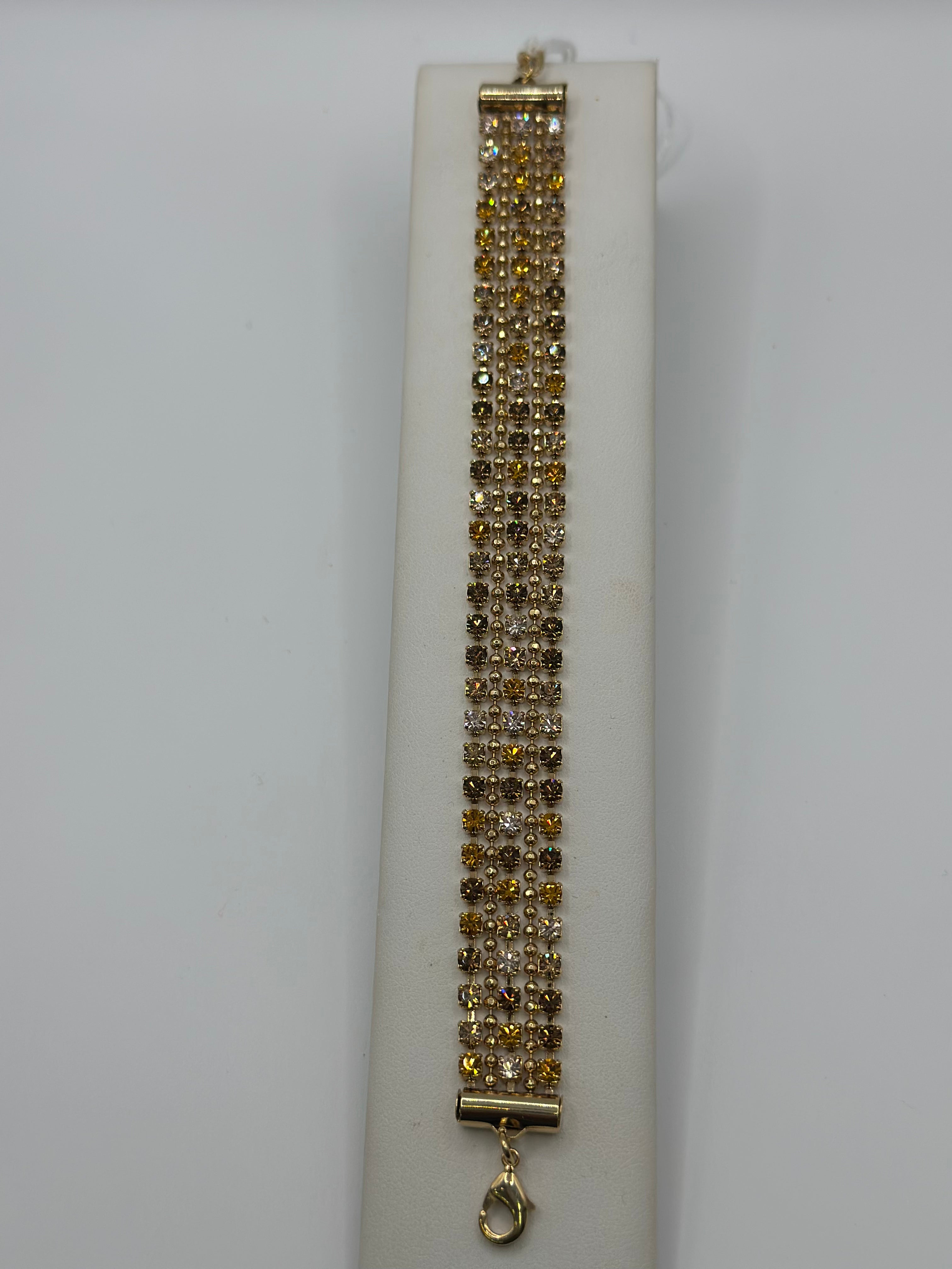 Bracciale con pietre bagnato color oro nikel free - Malù