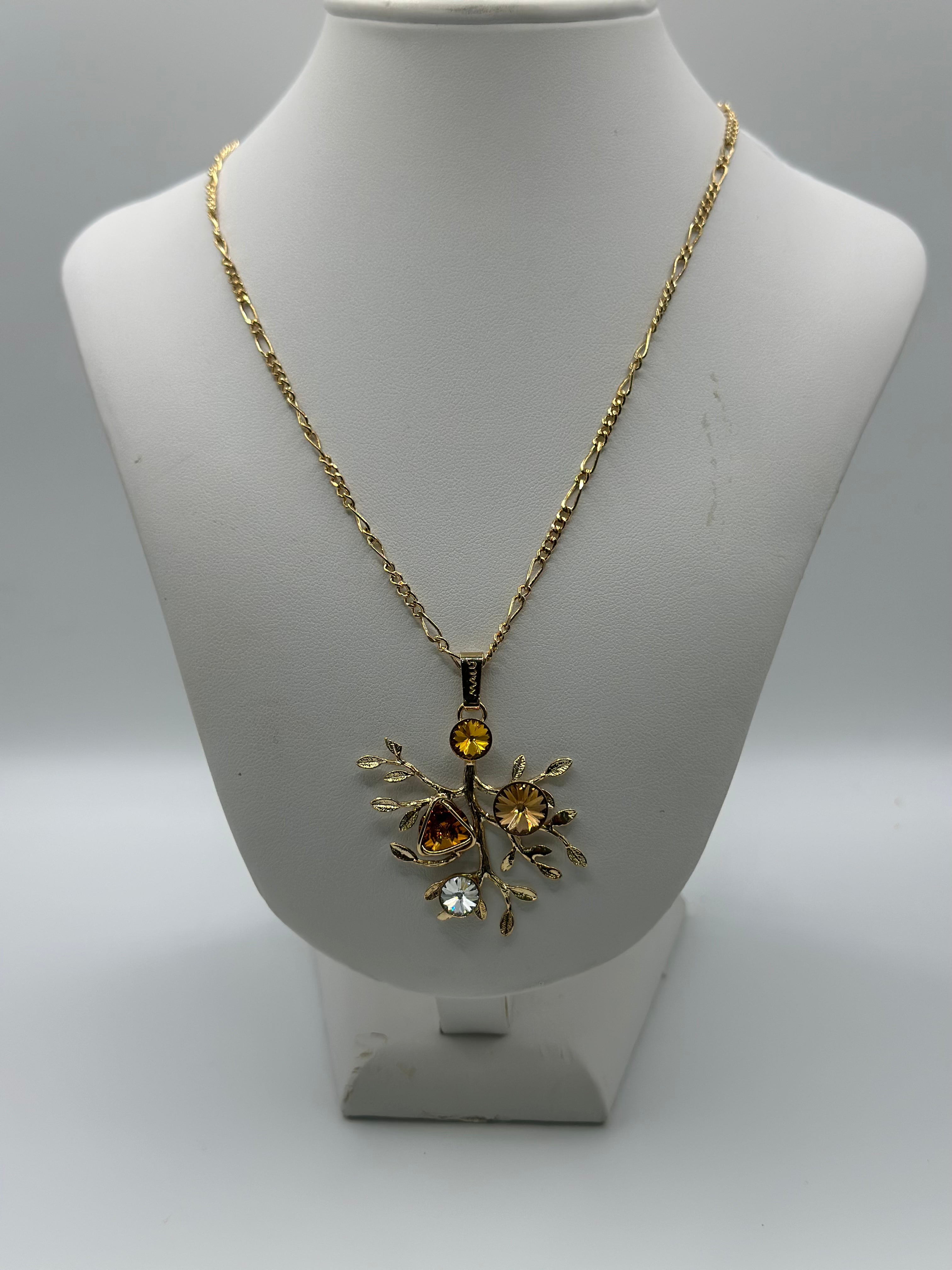 Collana foglie color oro nikel free - Malù