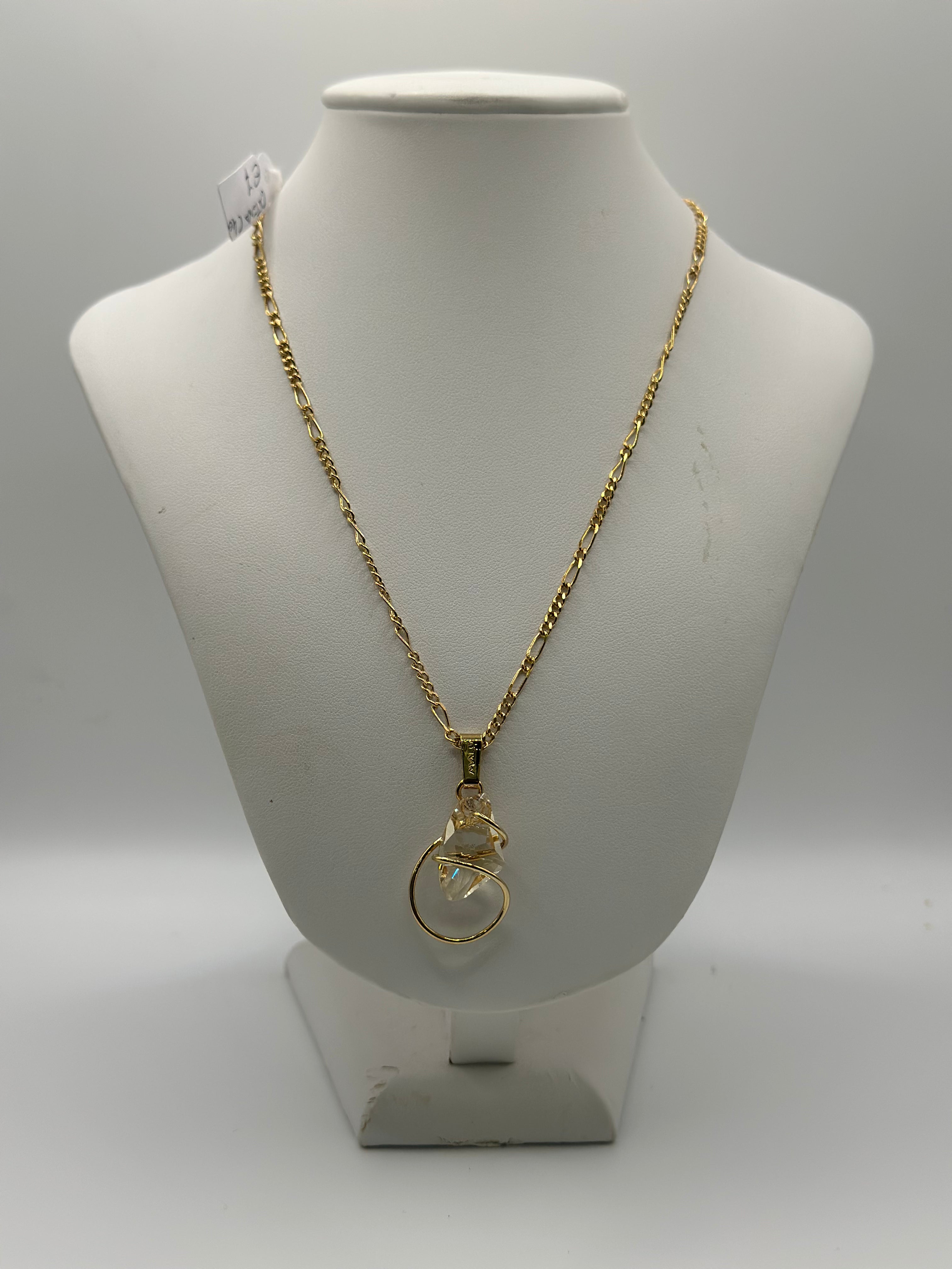 Collana con pietra luce oro nikel free - Malù