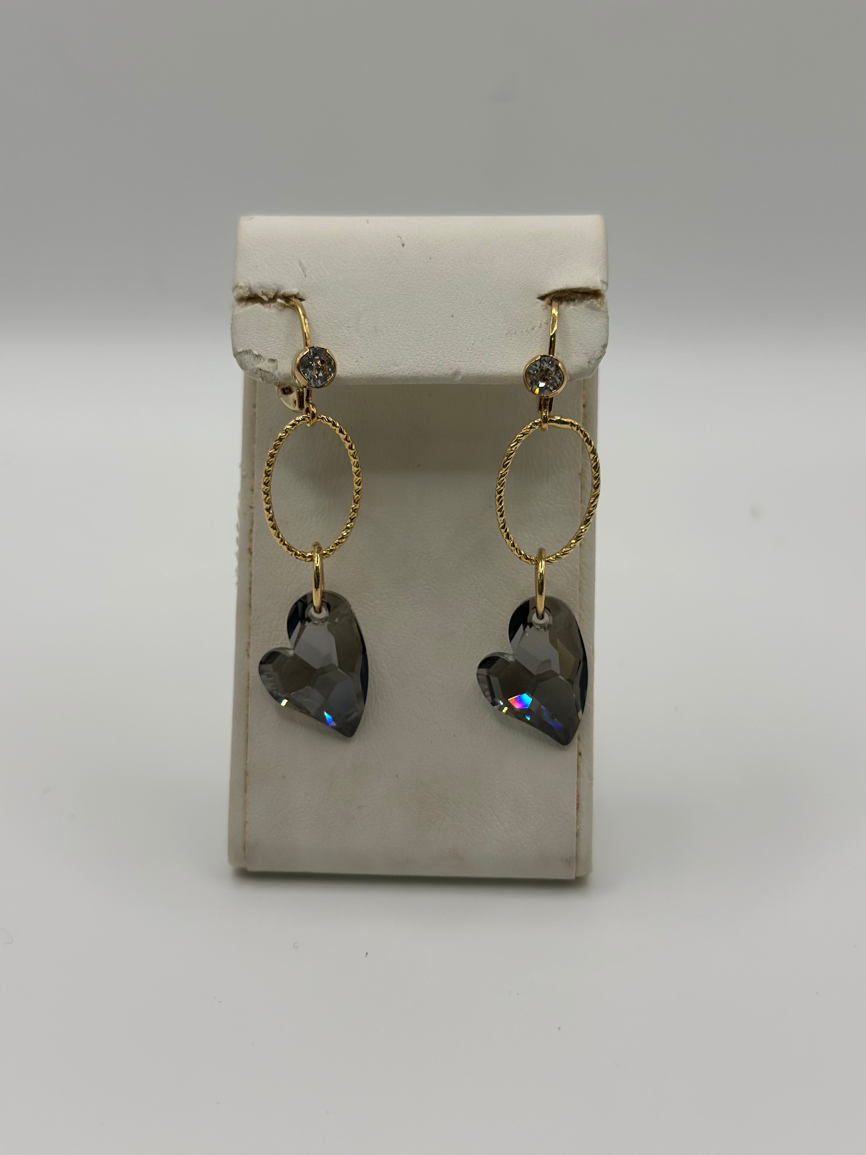 Orecchino con cuore color oro nikel free - Malù