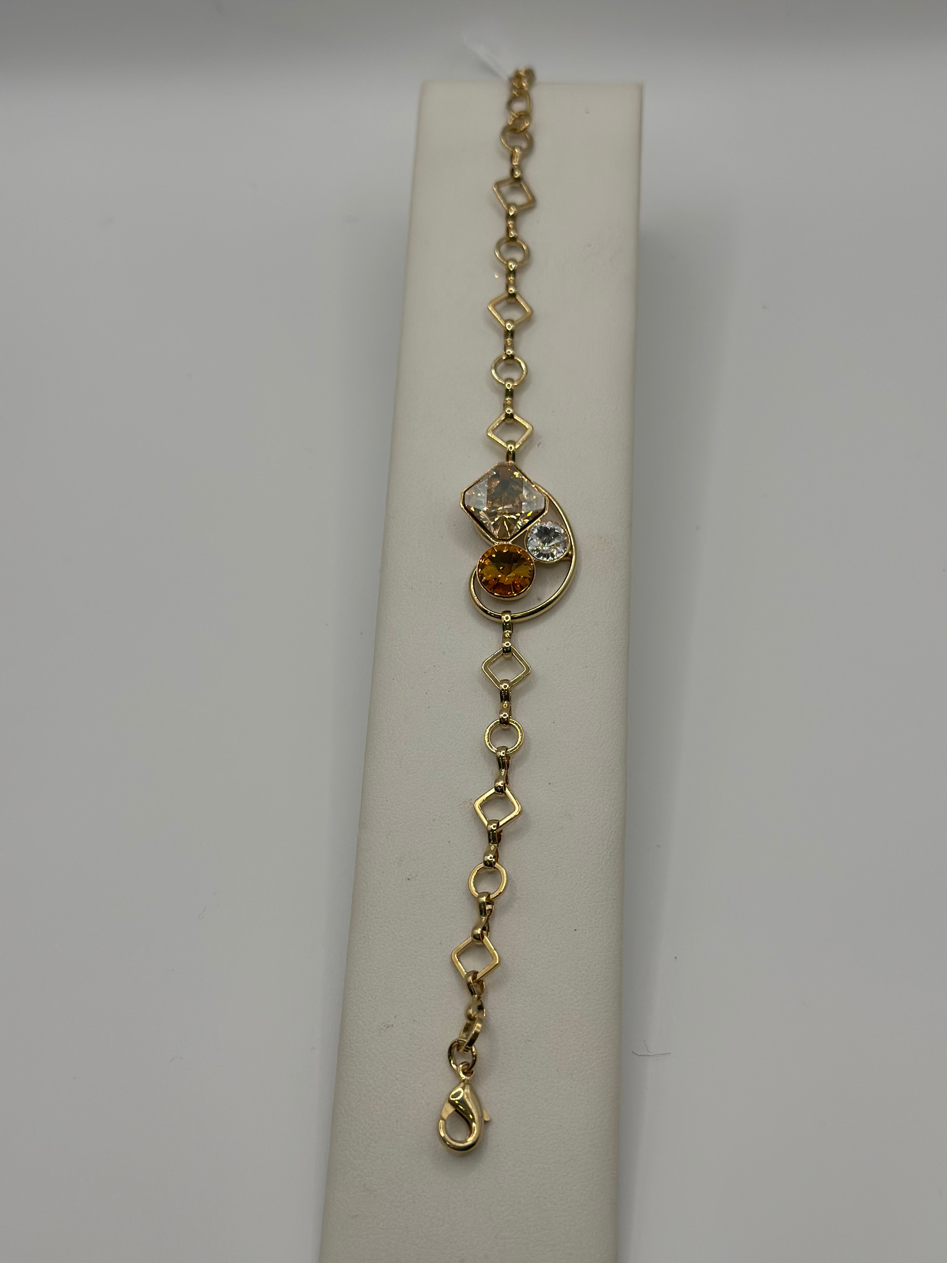 Bracciale con pietre luce color oro nikel free - Malù