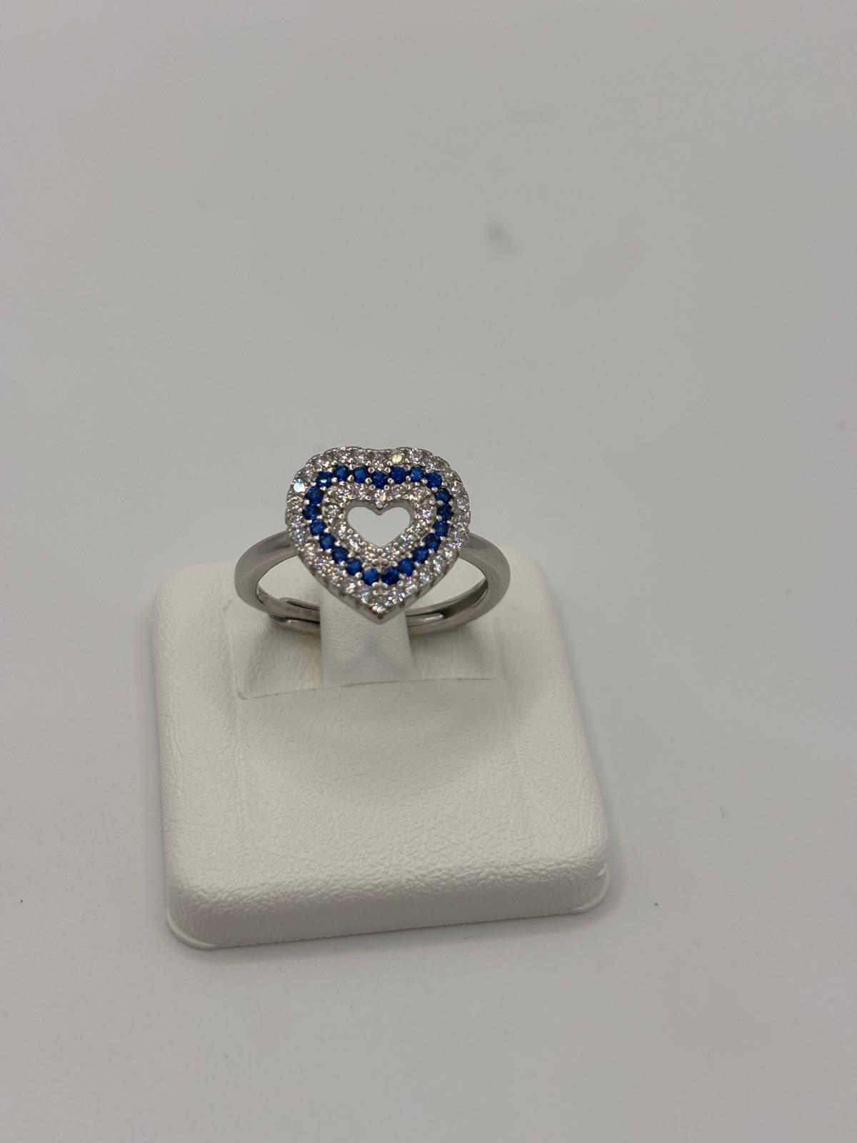 Anello Cuore argento e zirconi - Mami