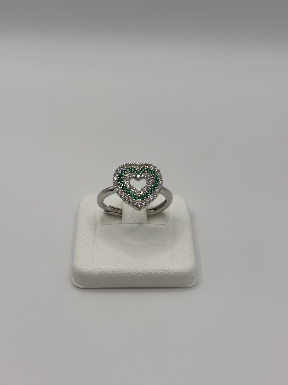 Anello Cuore argento e zirconi - Mami