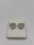 Orecchini cuore argento e zirconi - Mami