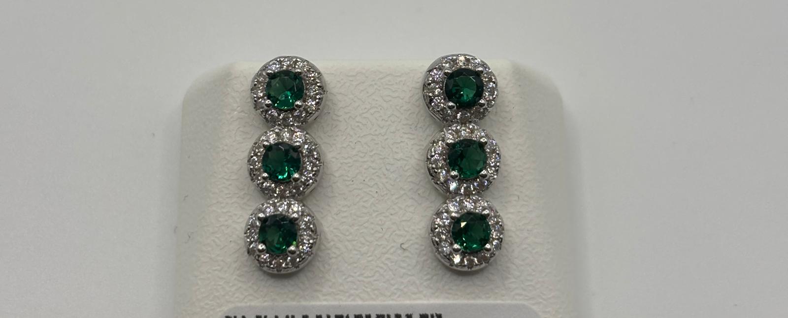 Orecchini punti luce argento e zirconi - Mami