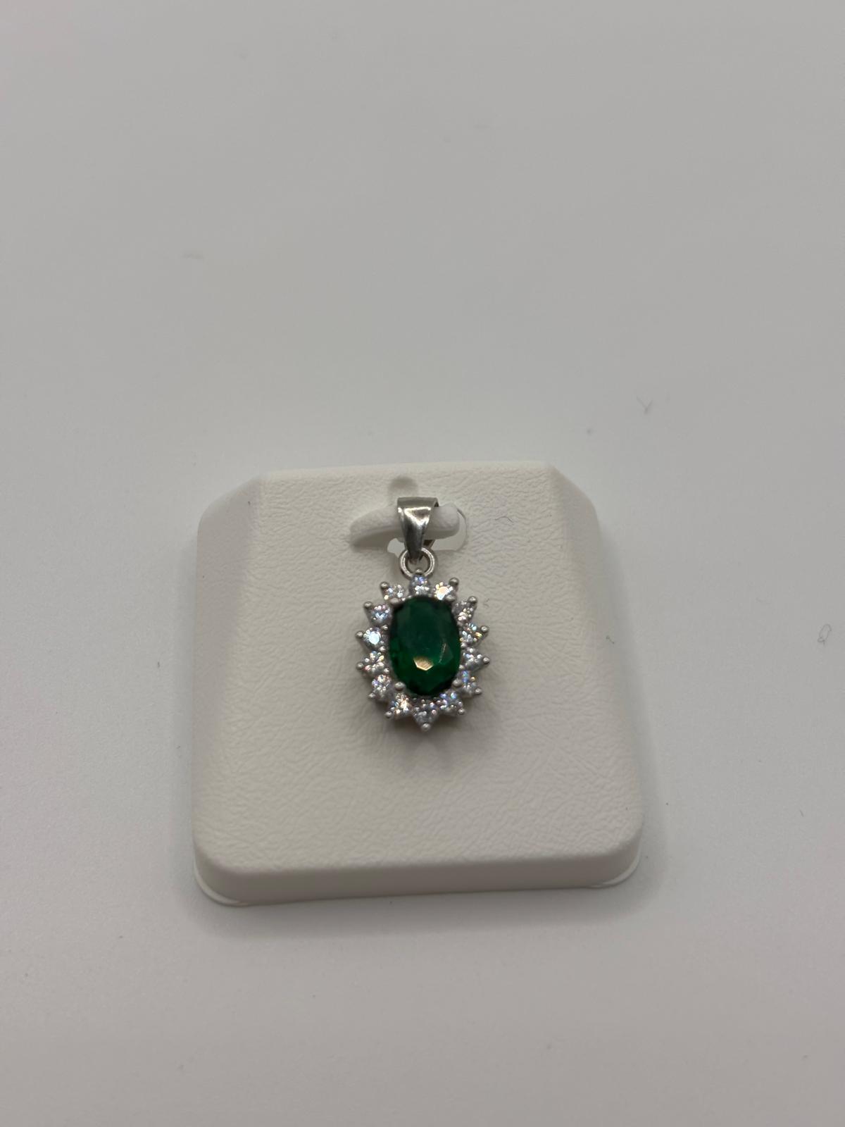 Ciondolo argento e zirconi - Mami