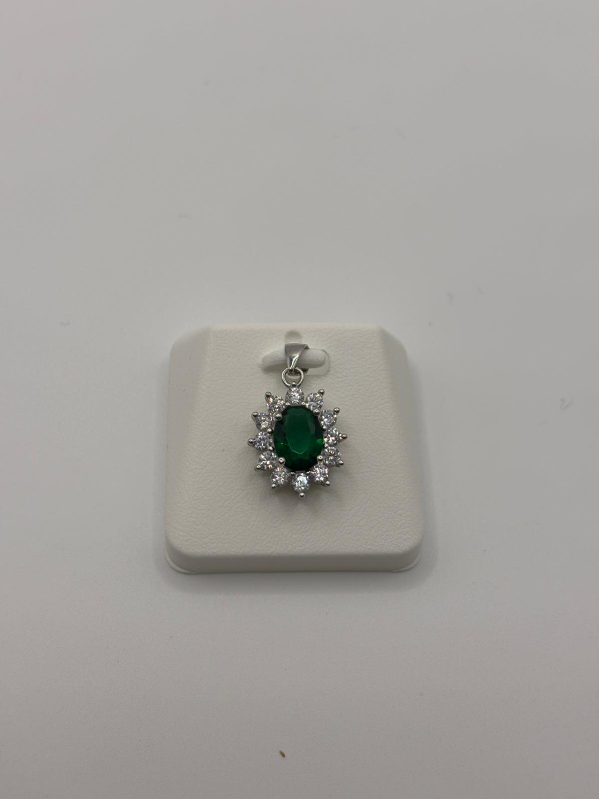 Ciondolo argento e zirconi - Mami