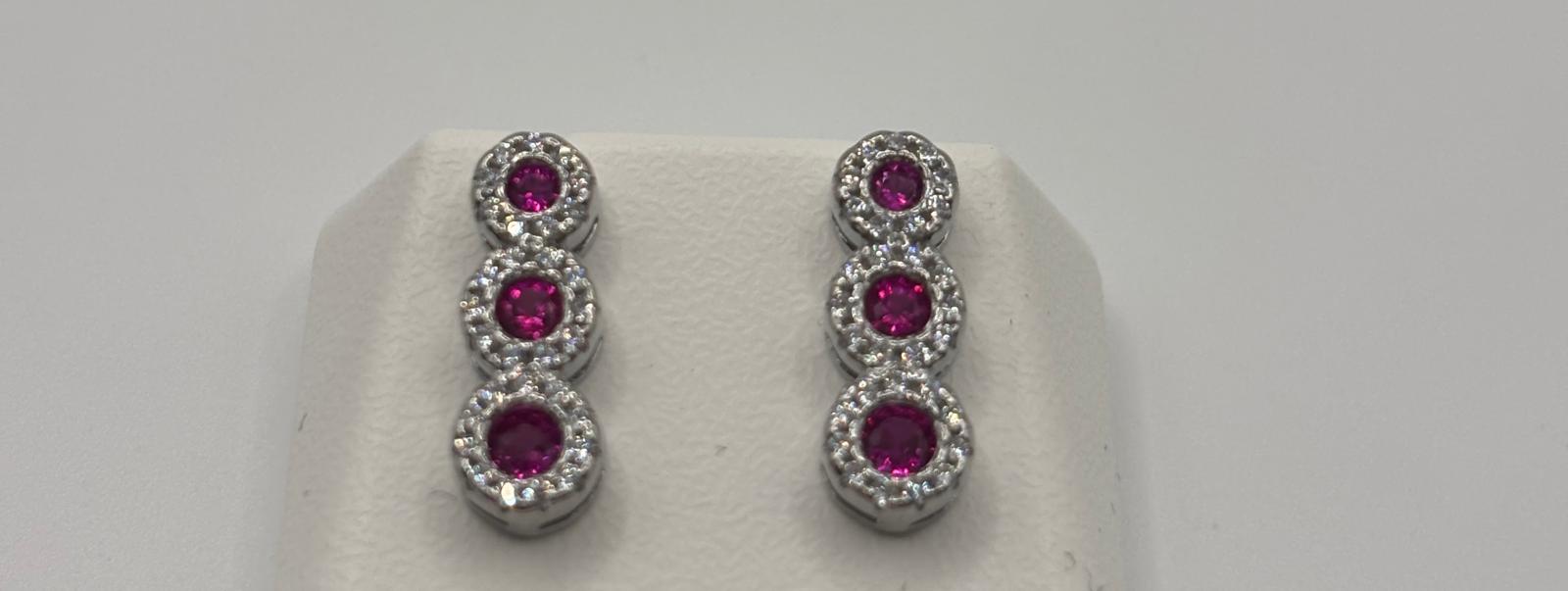 Orecchini punti luce argento e zirconi - Mami