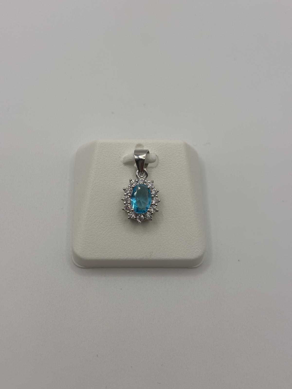 Ciondolo argento e zirconi - Mami