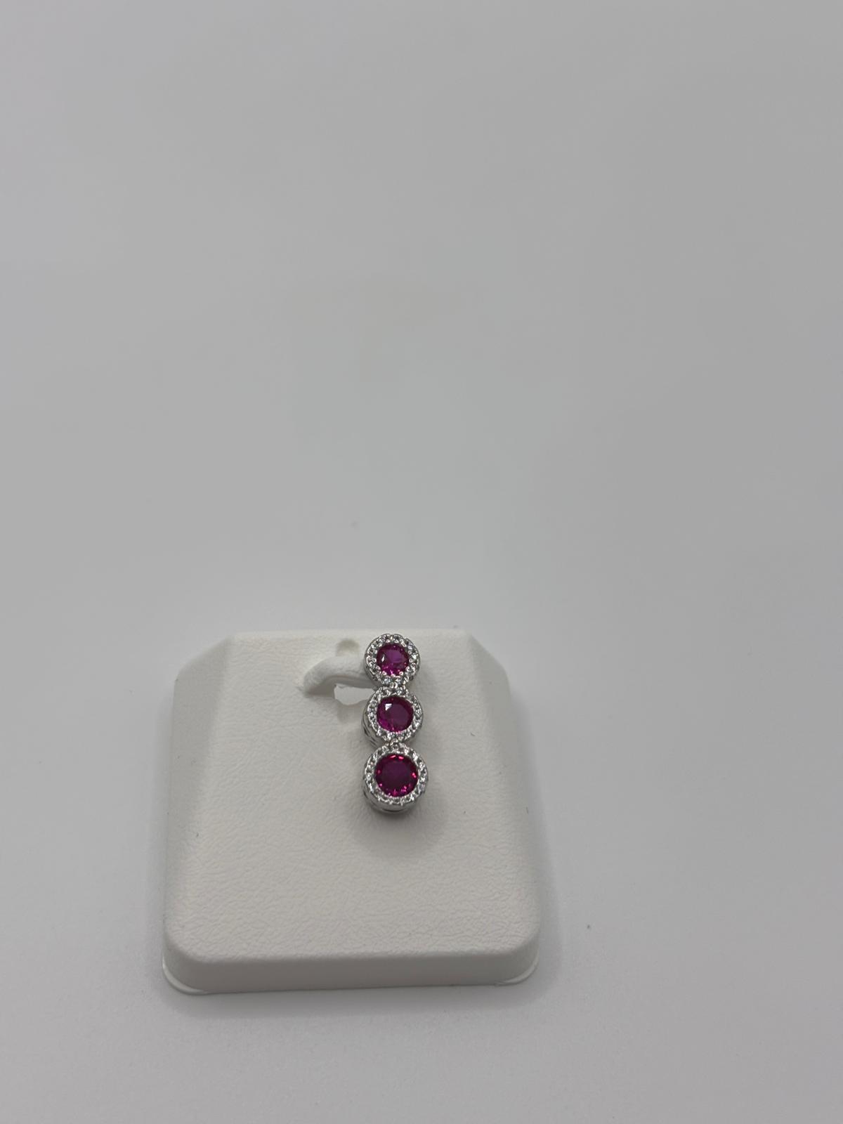 Ciondolo punti luce argento e zirconi - Mami