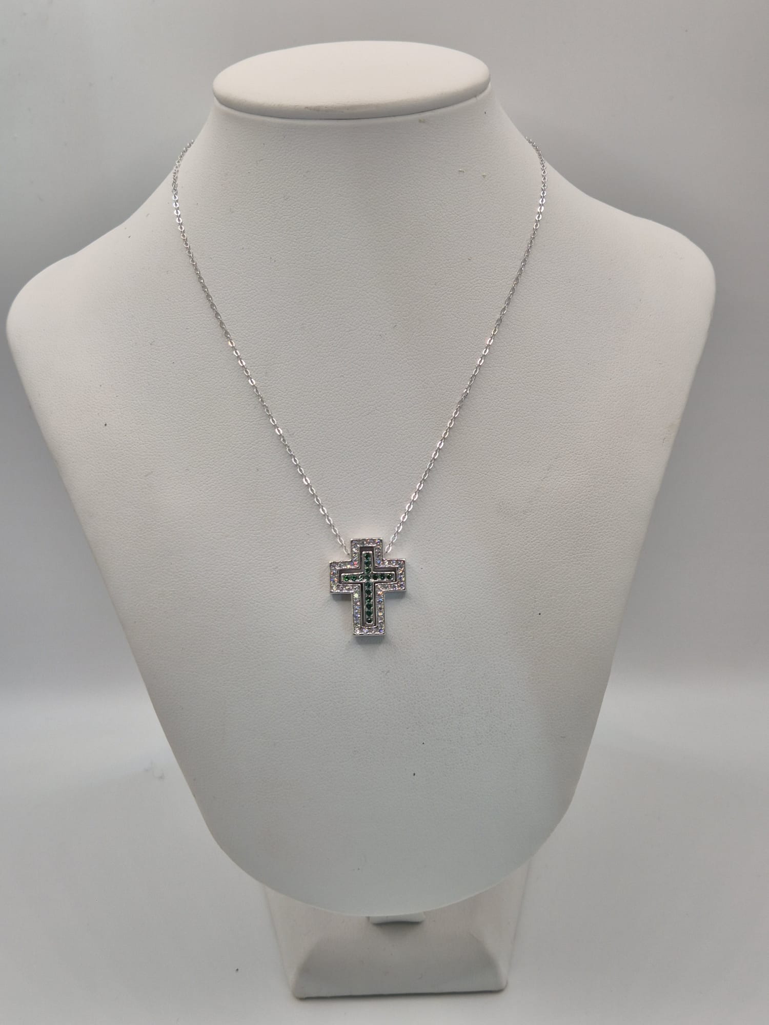 Collana con croce argento e zirconi - Mami