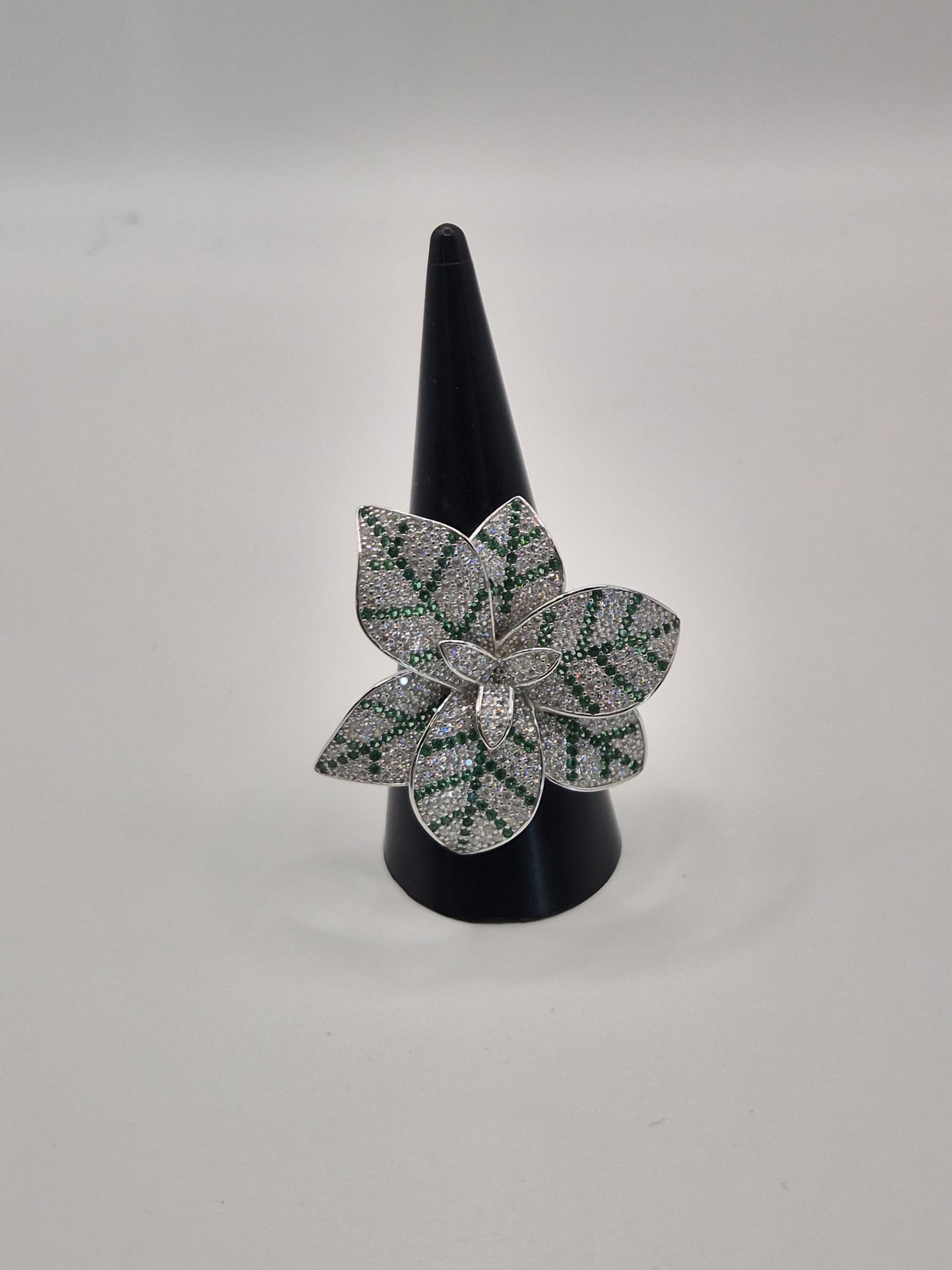 Anello fiore argento e zirconi - Mami