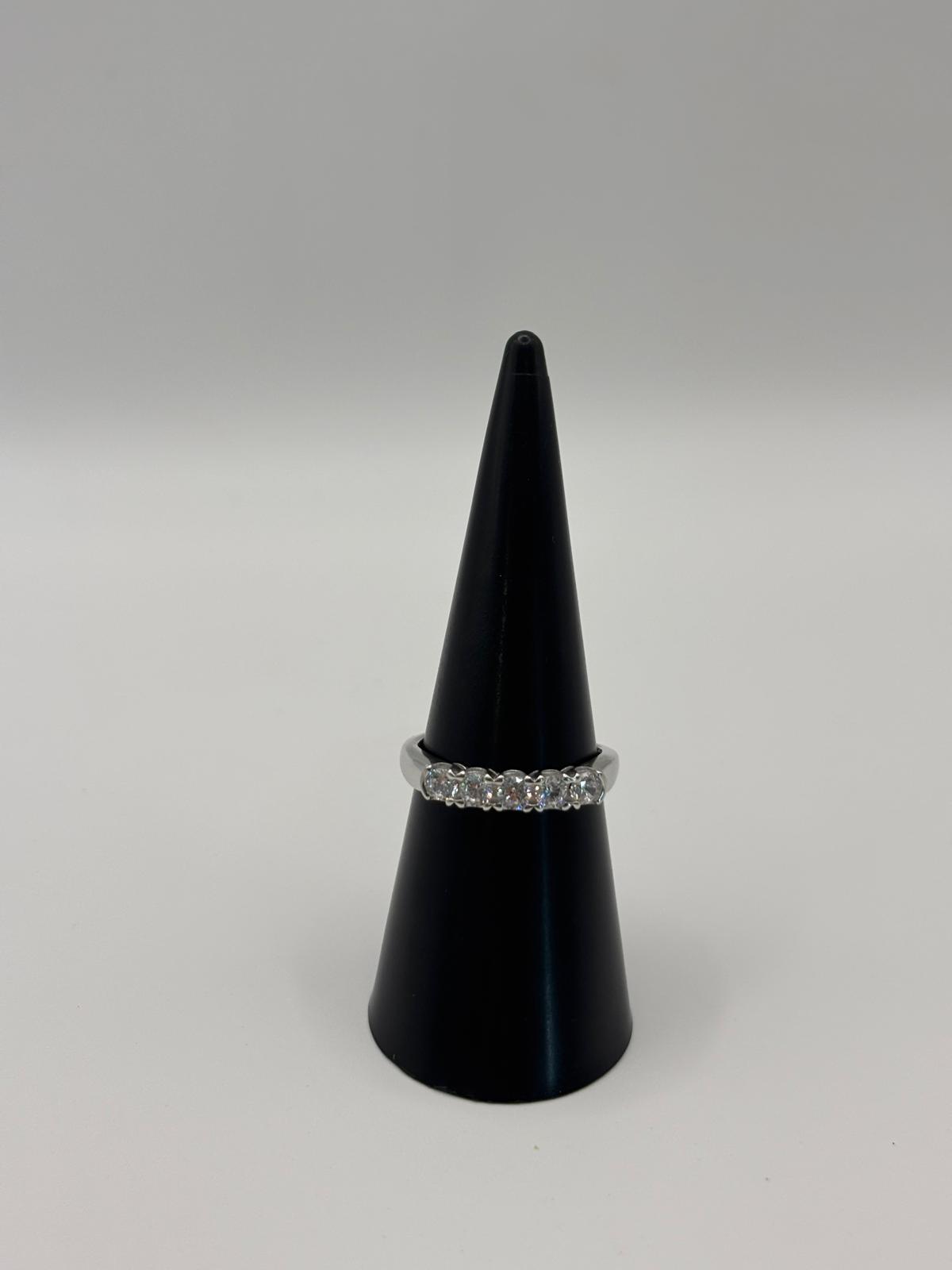 Anello veretta argento e zirconi - Mami