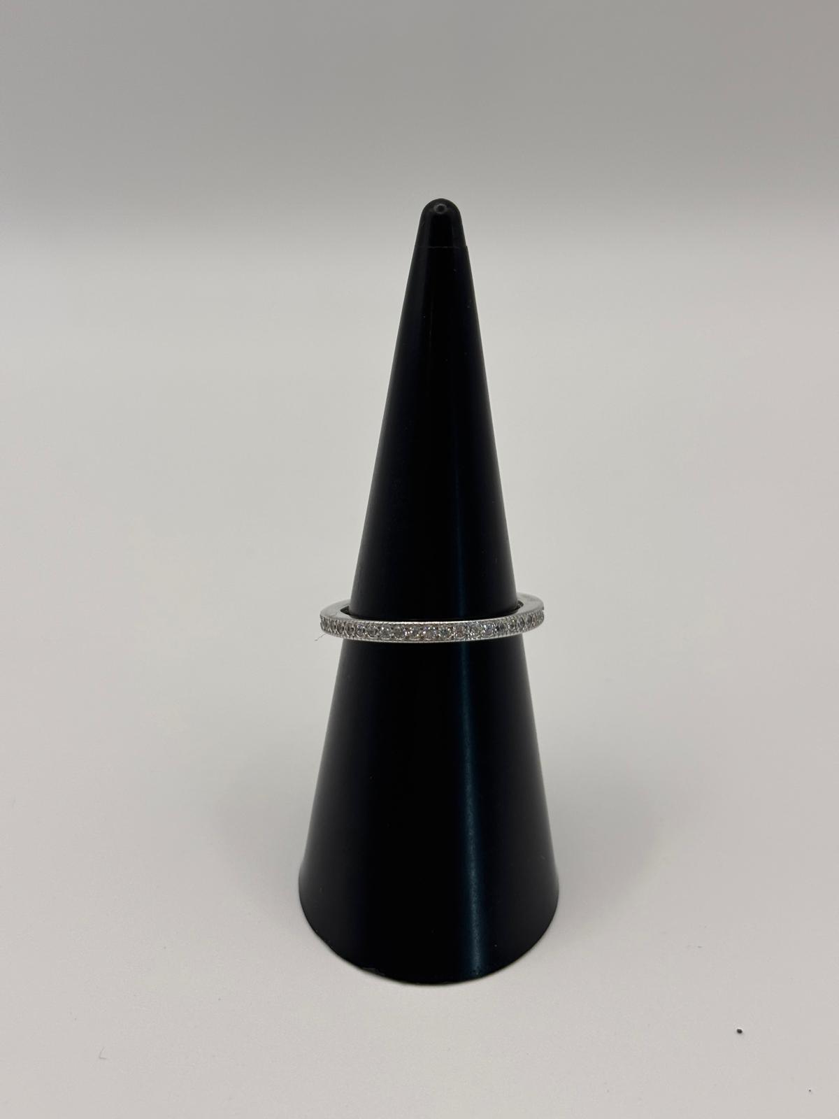 Anello veretta girodito argento e zirconi - Mami