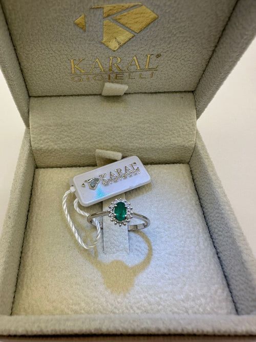 anello oro con diamanti e smeraldi - karal
