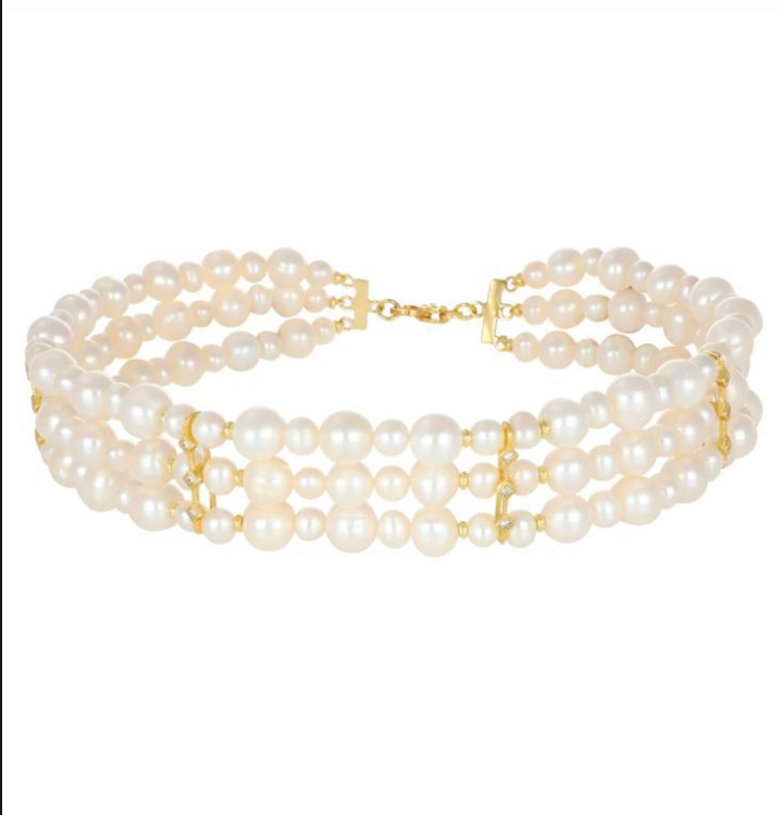 Collona choker multistrato perle d'acqua dolce - nara