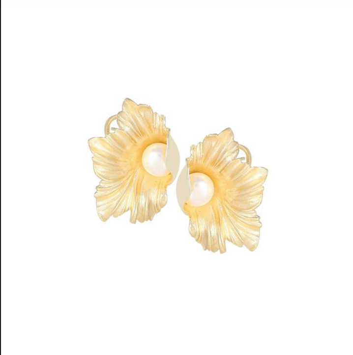 orecchini a fiore con perle vere - denia