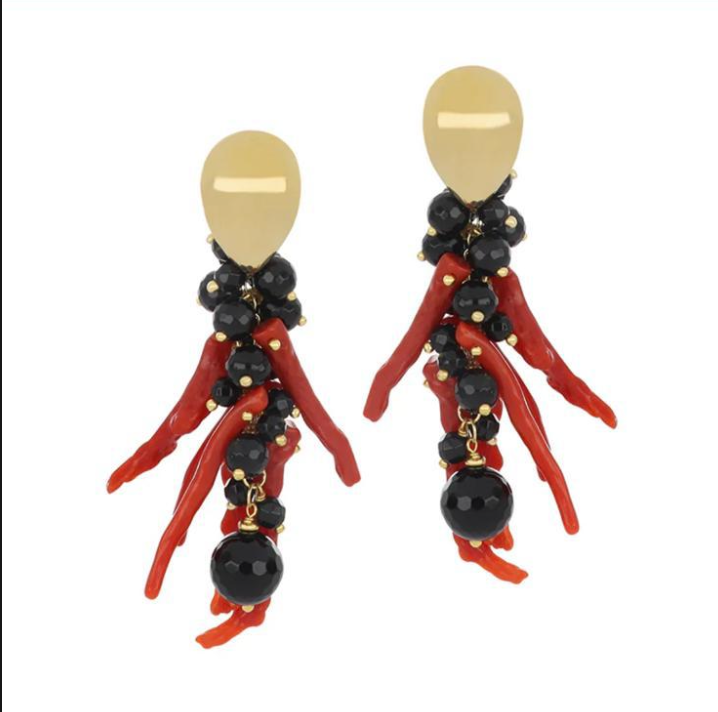 orecchini di corallo rosso- ursola