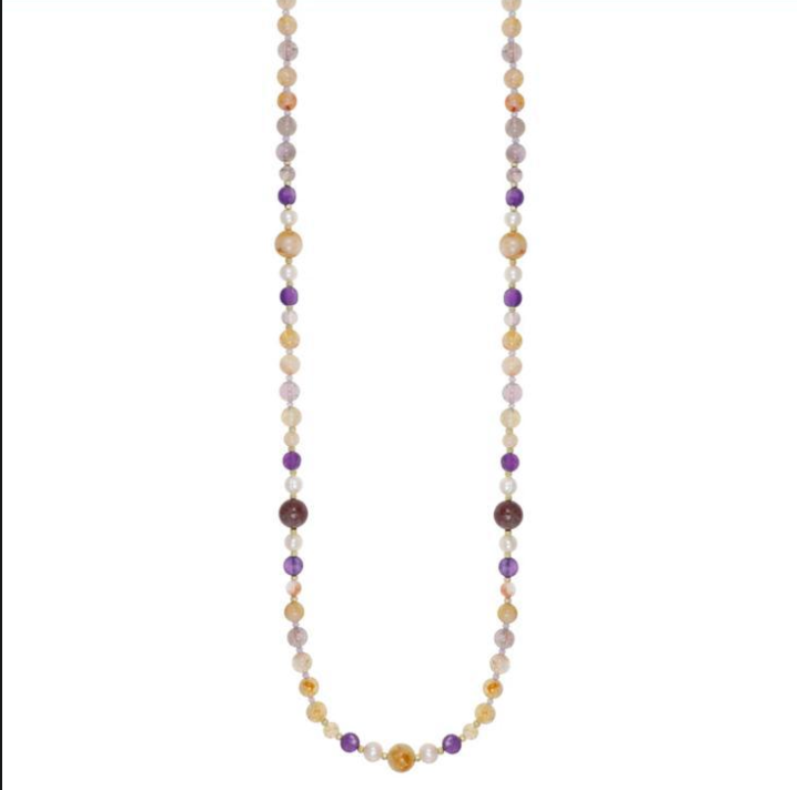 collana ametista, ametrino e perle