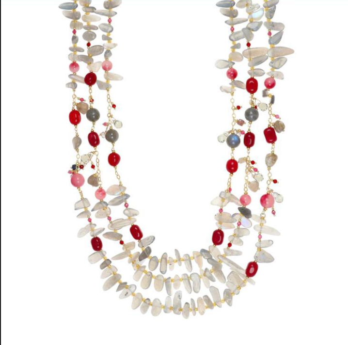 collana tre fili labradorite argento 925