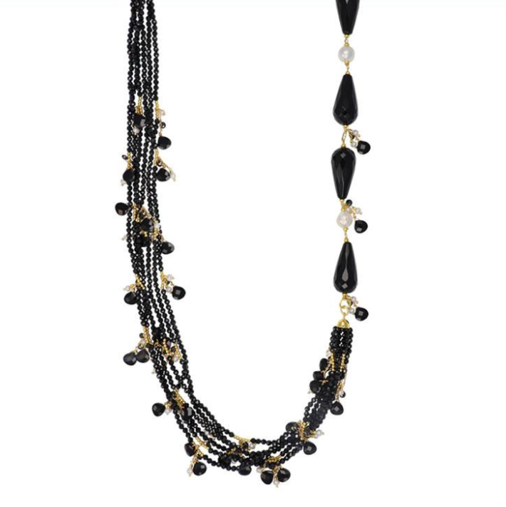 collana onice nero e perle