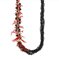 collana multifilo onice nero e corallo rosso