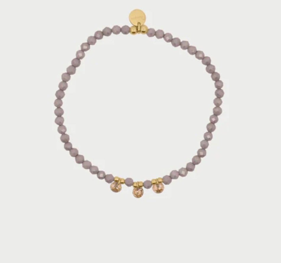 bracciale elastico zirconi milky