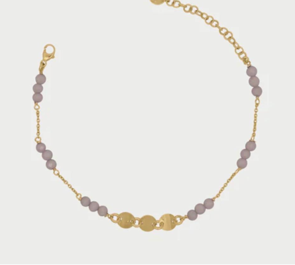 bracciale catena zirconi milky a medaglie