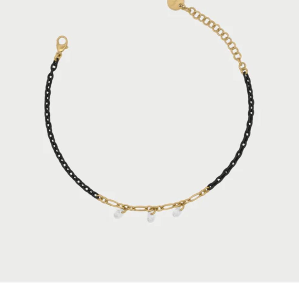 bracciale catena verniciata e zirconi