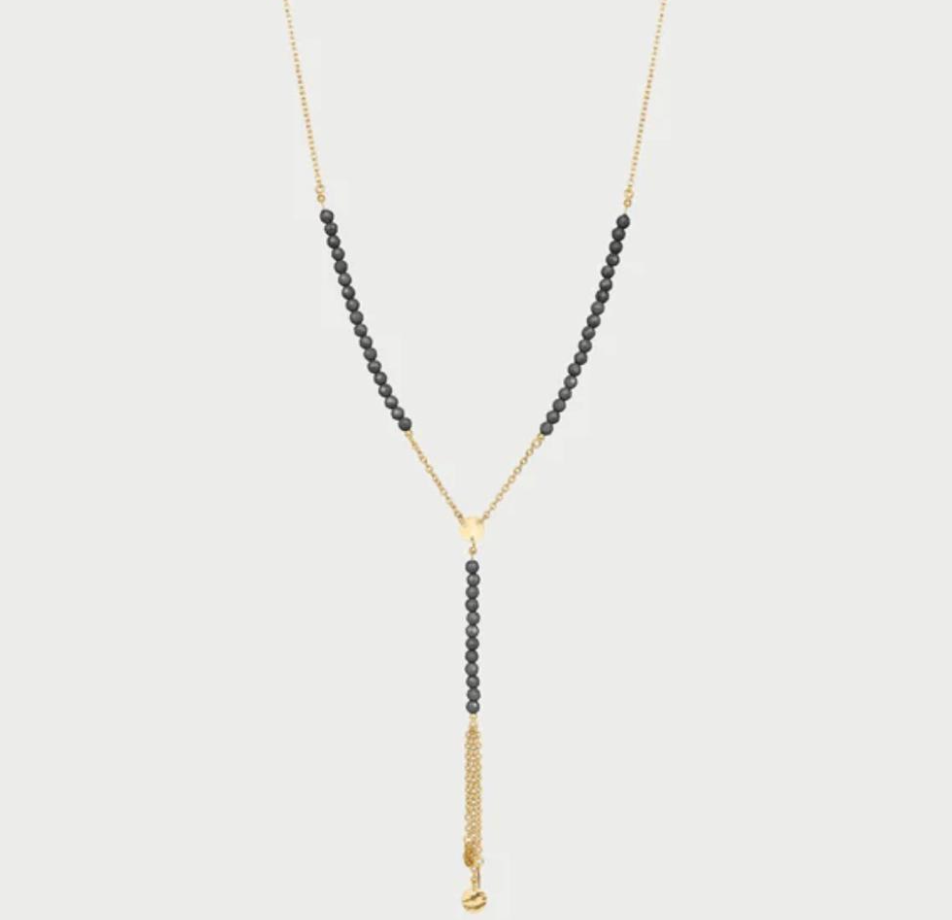 collana rosario con pepite di zirconi milky