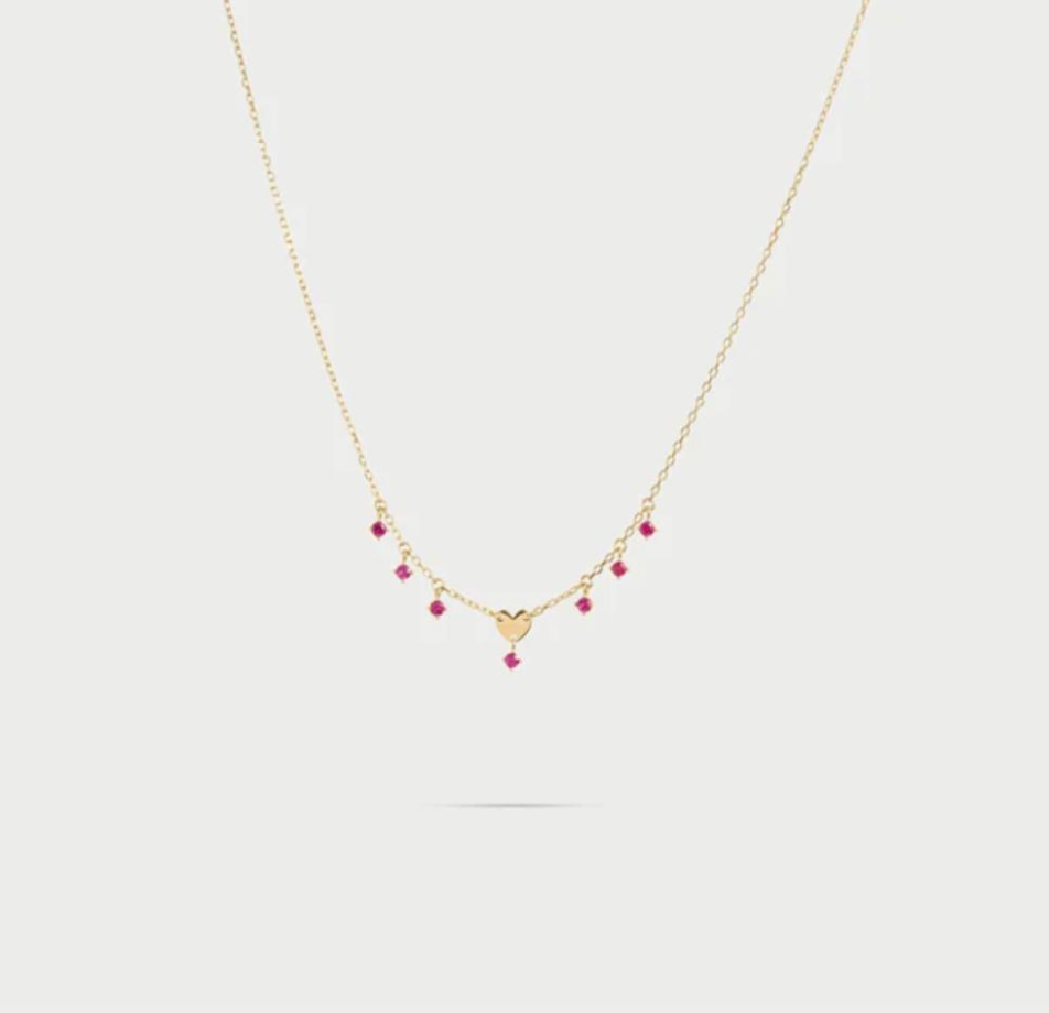 girocollo mini cuore e punti luce pendenti