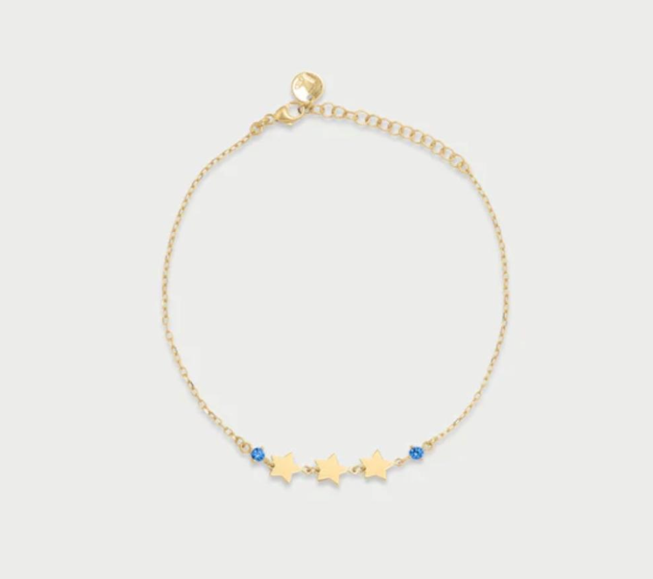 bracciale 3 dischi e punto luce blu