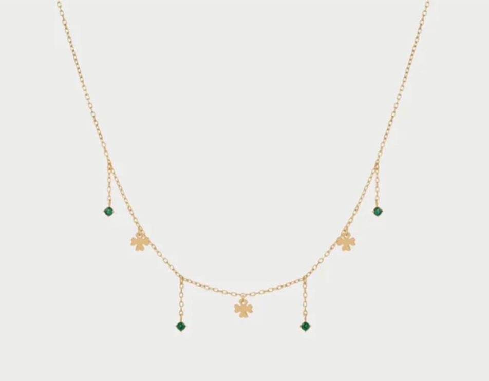 girocollo 3 mini quadrifogli e punti luce line