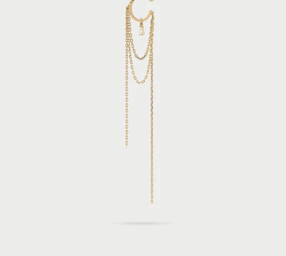 mono orecchino twisted frange