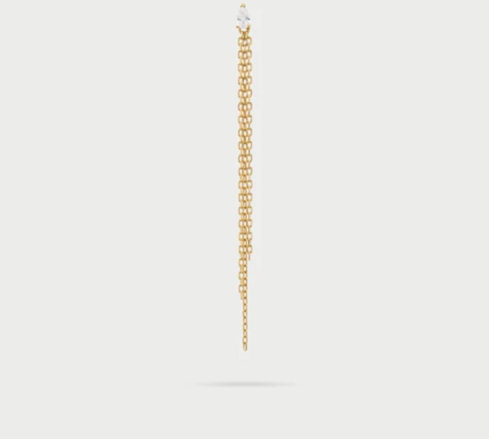mono orecchino multi line drop frange