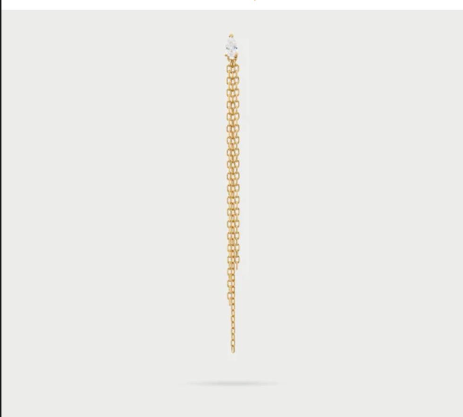 mono orecchino multi line drop frange