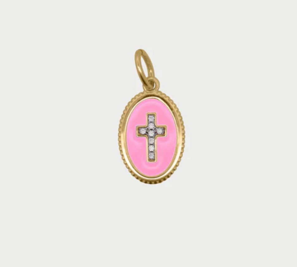 charm cross pink