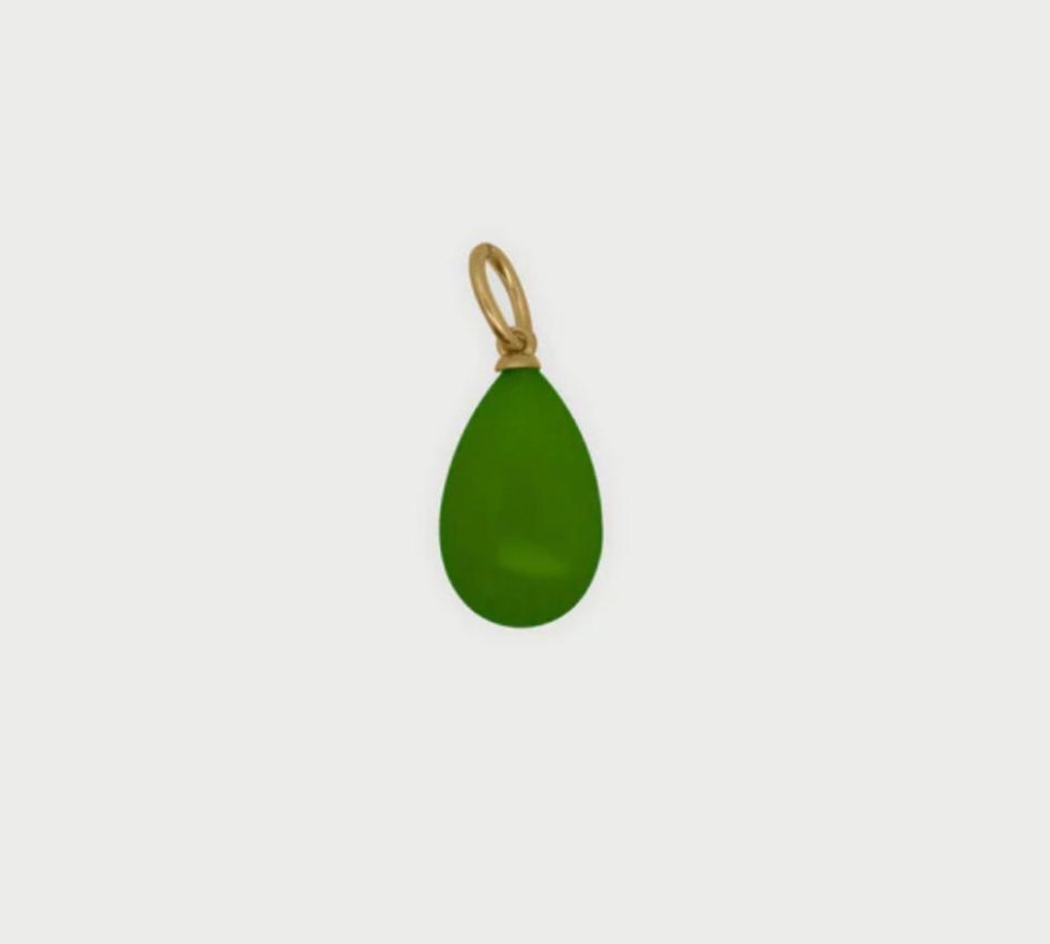 charm goccia giada green