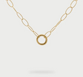collana lunga base maglie ovali anello cerchio