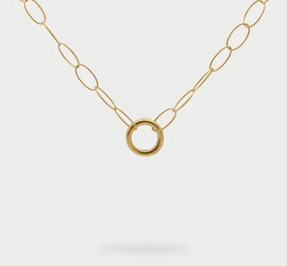 collana lunga base maglie ovali anello cerchio