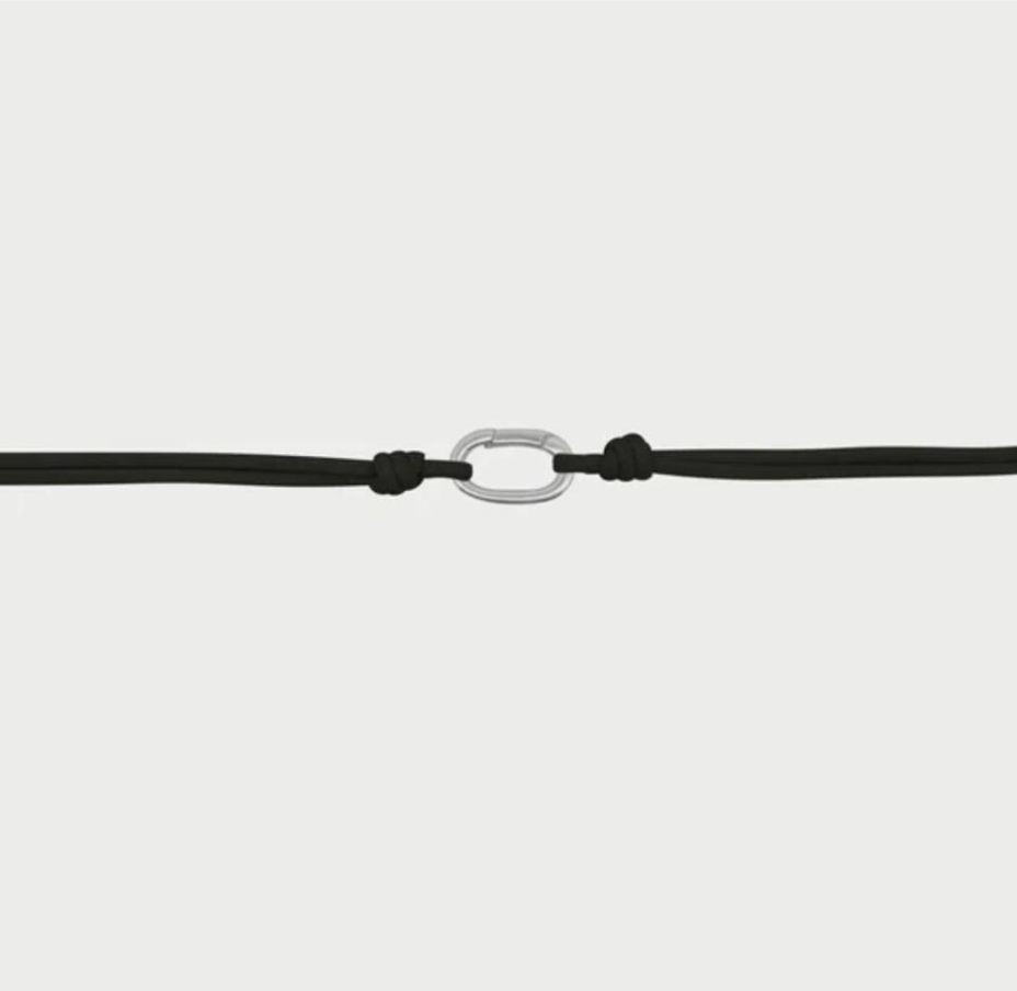 girocollo soft cord base ovale rodio