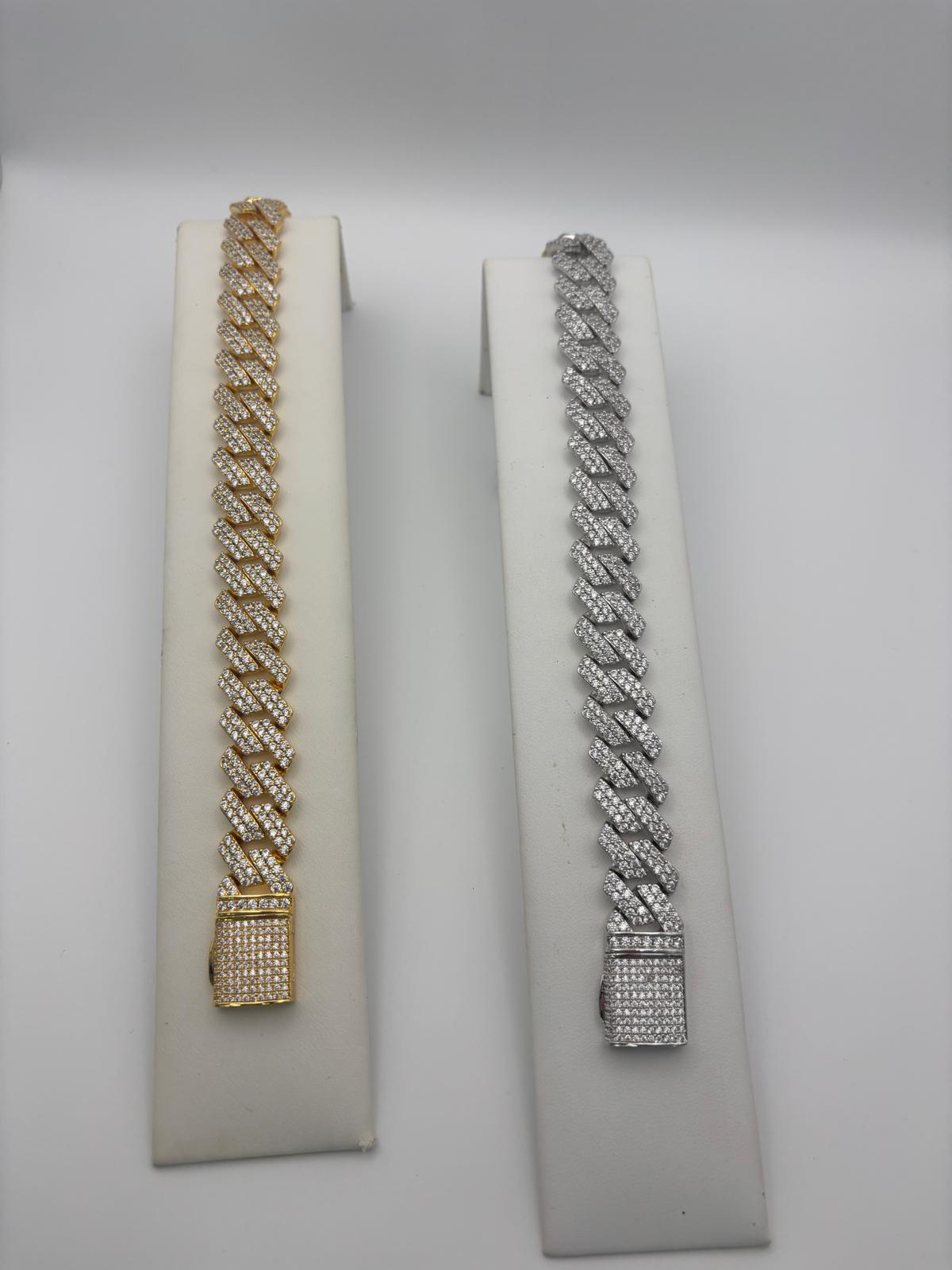 Bracciale cuban con zirconi - Saki