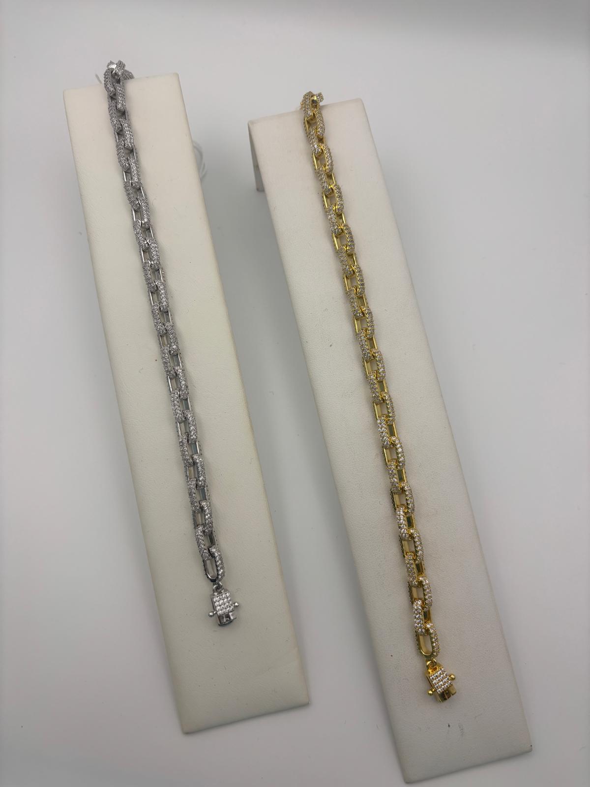 Bracciale catena con zirconi - Saki