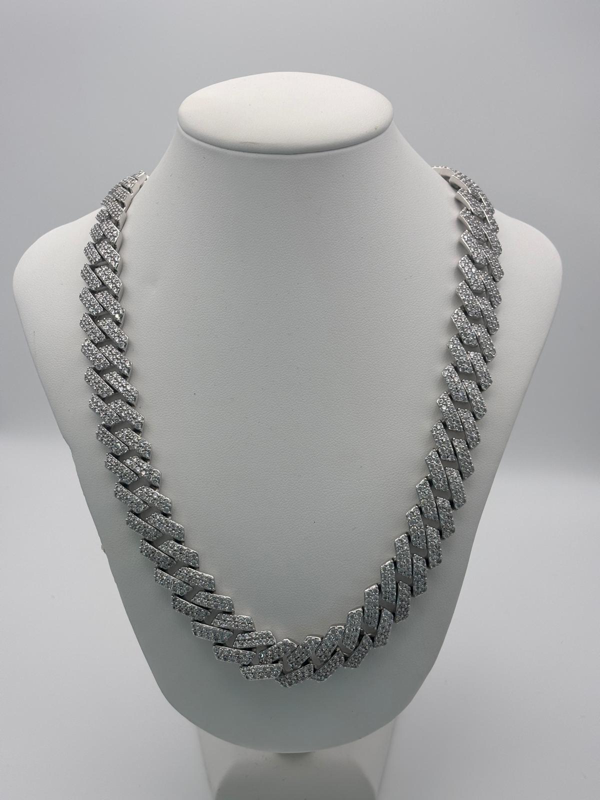 Collana cuban con zirconi - Saki