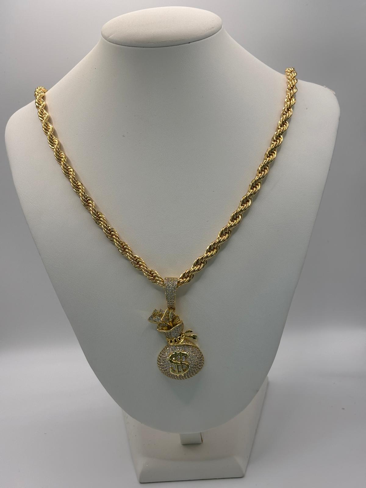 Ciondolo money con zirconi - Saki