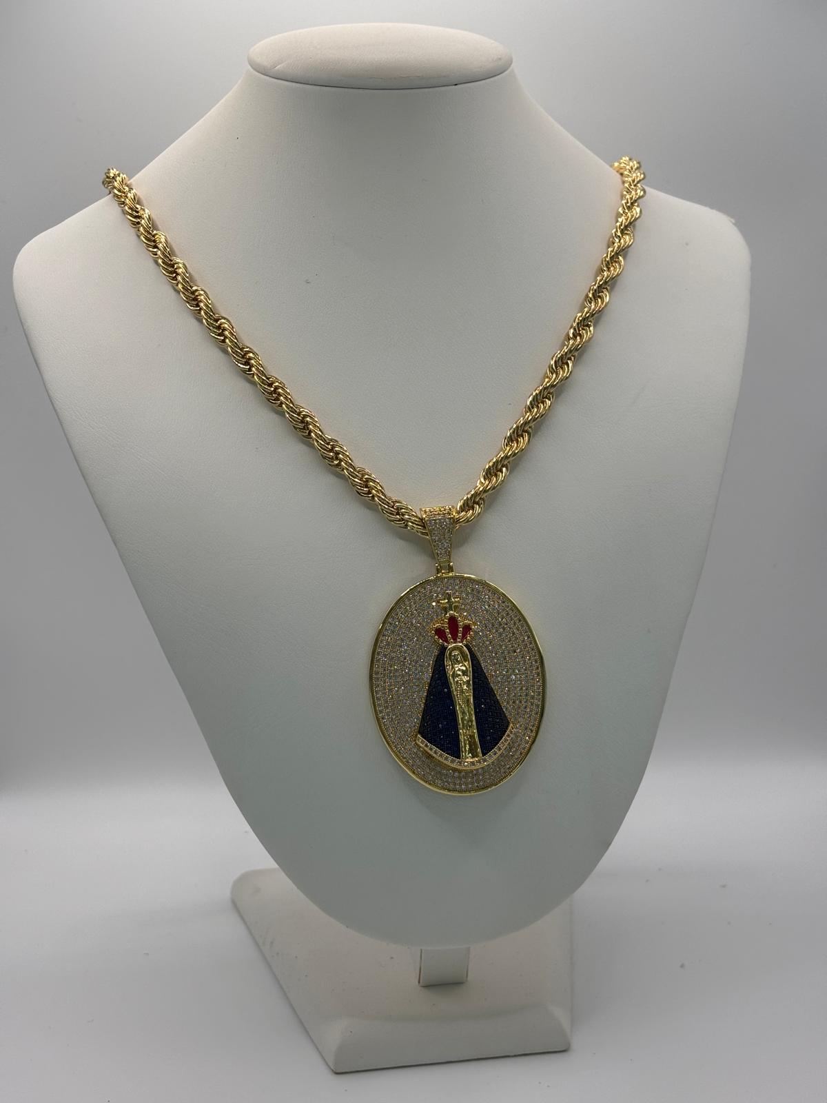 Ciondolo madonna con zirconi - Saki