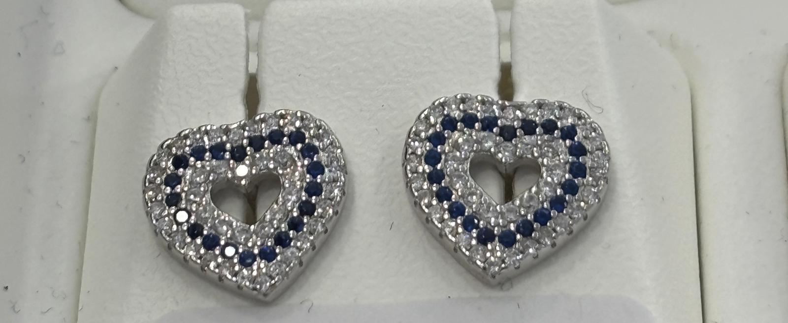 Orecchini Cuore argento e zirconi - Mami